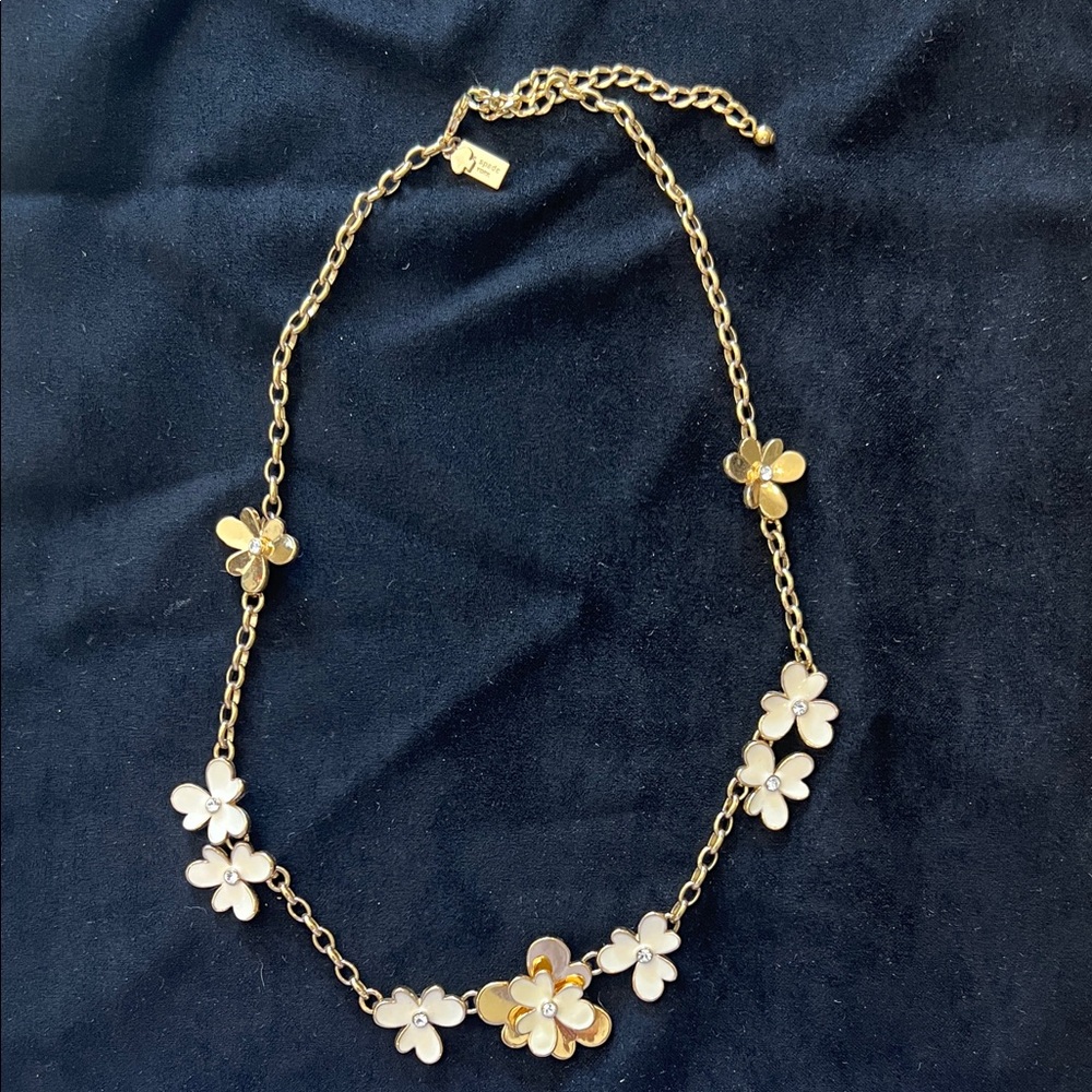 Kate Spade Gold and White Floral Necklace
